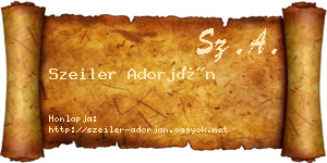 Szeiler Adorján névjegykártya